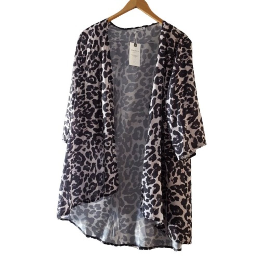 NWT Pink Milly Light Weight Leopard Animal Print Kimono Size Small